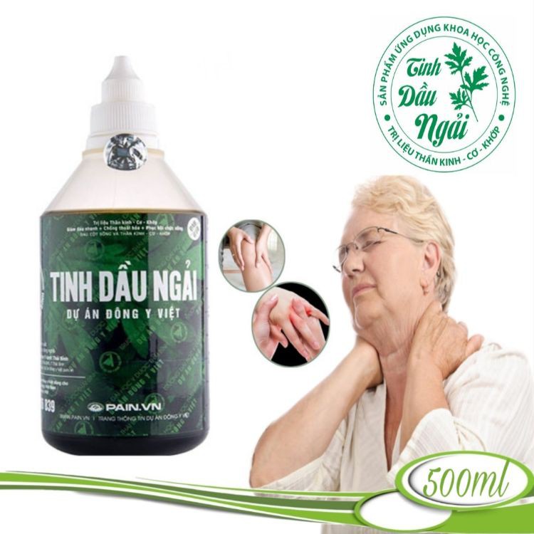 Tinh Dầu Ngải Cứu 500ML Xoa Bóp Đau Nhức Xương Khớp, Đau Cột Sống, Đau Lưng, Đau Cột Sống,...