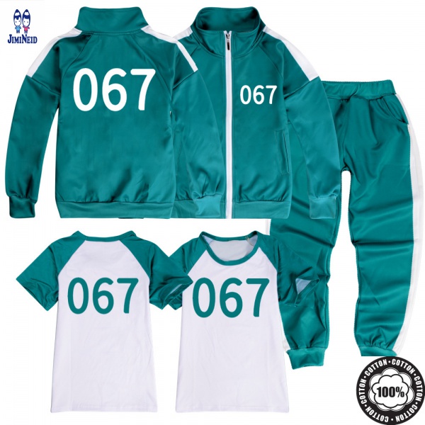 Squid Game Set Áo Khoác Và Quần Dài Phong Cách Hàn Quốc KM3V trò chơi con mực 007 001 218 456
