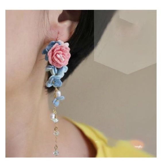 DIY TỰ LÀM BÔNG TAI HOA HỐNG LAFON- KIT NGUYÊN LIỆU THÊU TAY LÀM TRANG SỨC- MIE HANDMADE SHOP