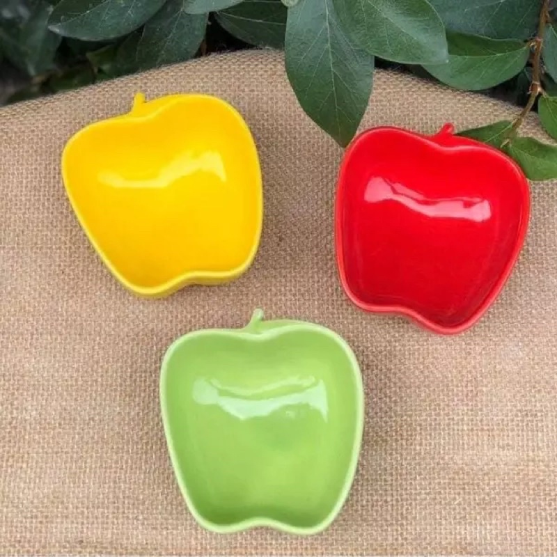 Khuôn sứ nương , hấp, chén sứ kute, Khuôn ramenkin trái táo màu sắc