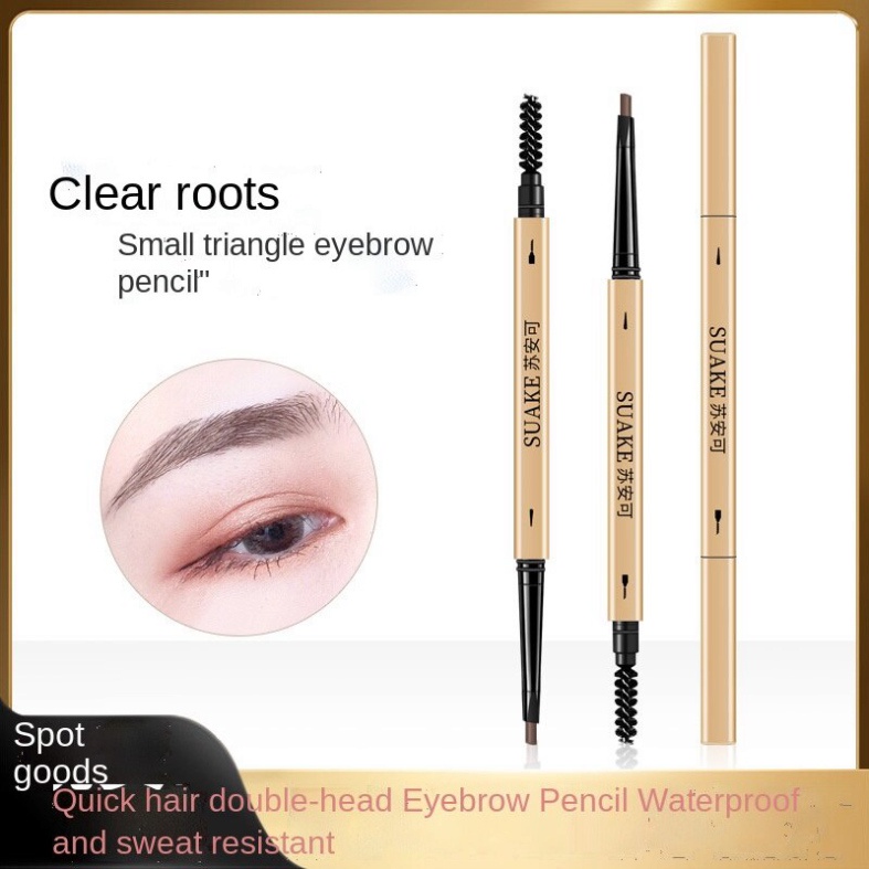 Bút Chì Kẻ Lông Mày Hai Đầu Xoay Động 2 Chiều Màu Vàng Sang Chảnh Bền Màu Yin BKM 120