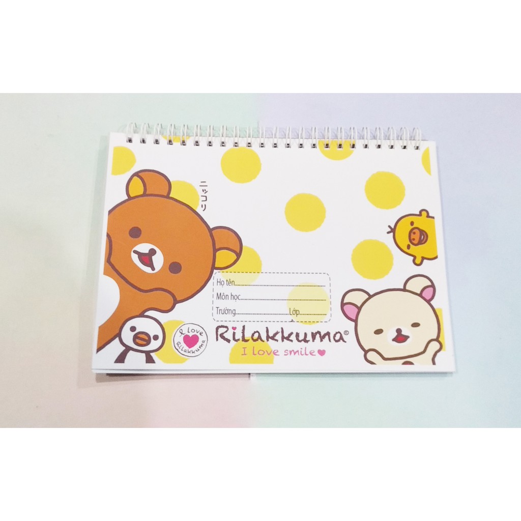 Vở vẽ rilakkuma lò xo A5 VV5I34 20 tờ thần tượng kpop hoạt hình cute dễ thương