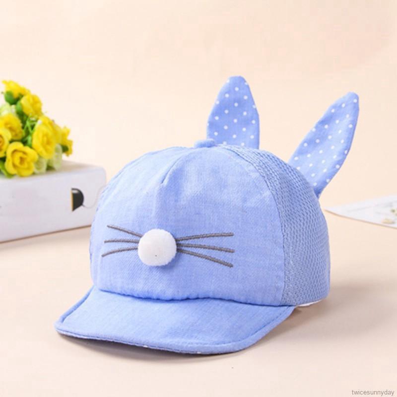 Mũ Lưỡi Trai Tai Mèo Họa Tiết Chấm Bi Đáng Yêu Cho Bé