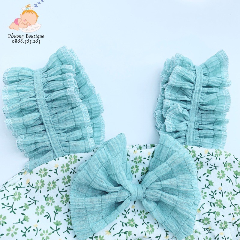 Bộ body cho bé hai dây vải thô cotton thoáng mát cho bé sơ sinh đến 1 tuổi