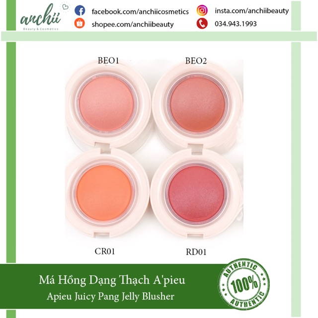 [TOP 1 UY TÍN] Apieu Juicy Pang Jelly Blush Má Hồng