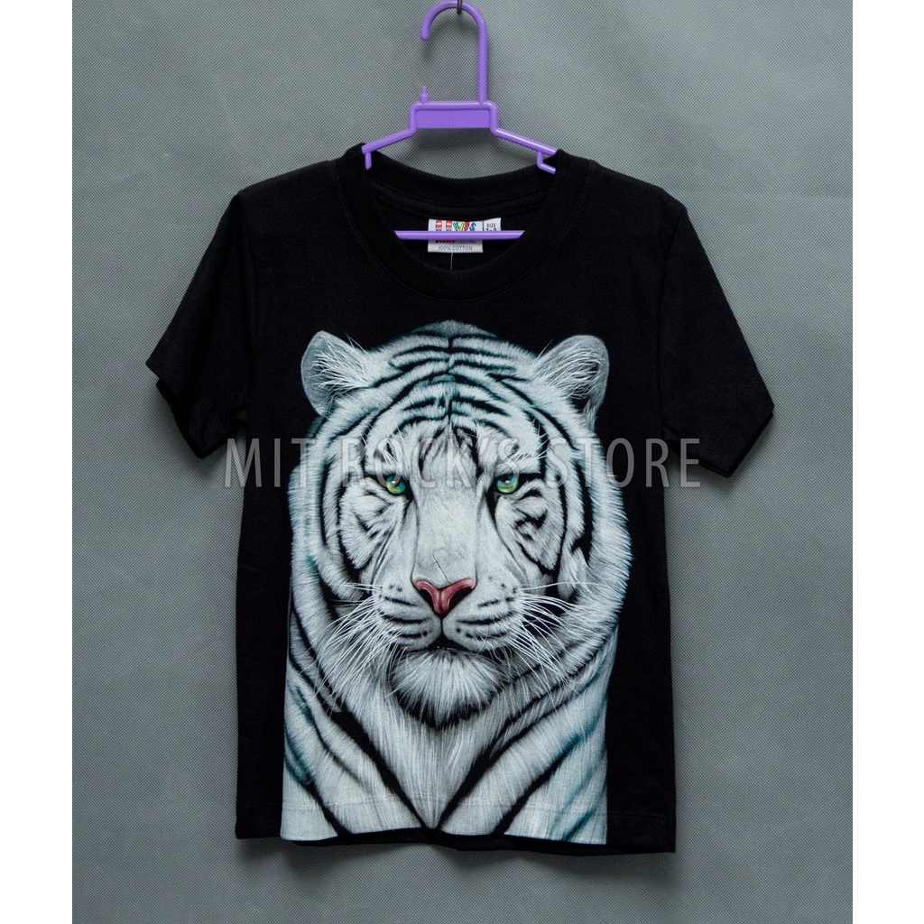 Áo Rock trẻ em Hình con hổ Tiger - Size từ 2 tuổi đến 12 tuổi - Rock tshirt for kids - Áo Thái Lan cho bé trai bé gái