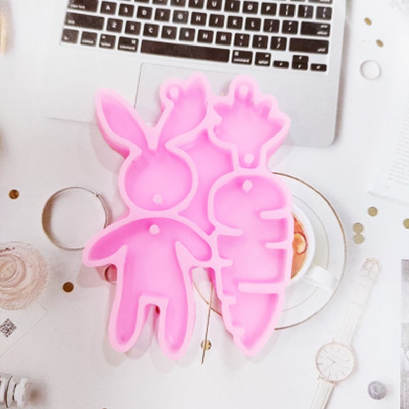 Khuôn Silicone Làm Móc Khóa Bằng Epoxy UV Hình Thỏ Phục Sinh / Cà Rốt / Củ Cà Rốt