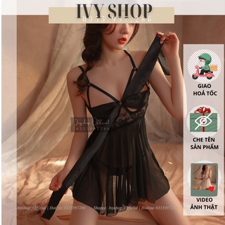 Váy Ngủ Sexy Hai Dây Hở Ngực Dáng Xòe Gợi Cảm - Đầm Ngủ Xuyên Thấu Xẻ Lưng Sexy - VO.1248 vo132