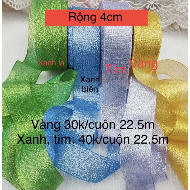 Cuộn ruy băng kim tuyến màu dài 22m