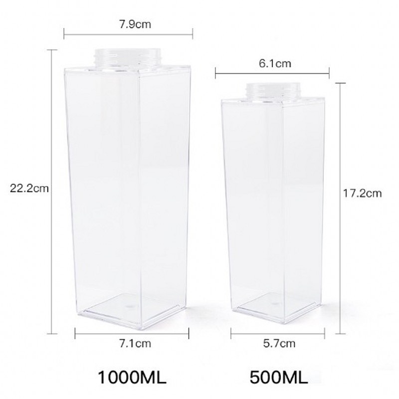 Bình Nước Nhựa Trong Suốt Thiết Kế Đơn Giản Tiện Dụng Mang Theo Du Lịch