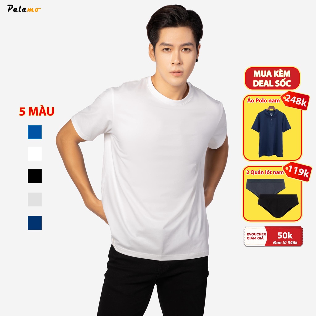 Áo thun nam COTTON COMPACT chống nhăn, áo phông nam trơn cổ tròn BASIC trẻ trung cá tính chuẩn FORM PALAMO
