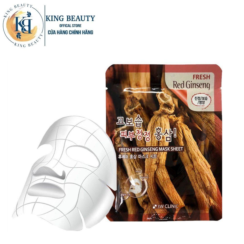 Mặt nạ nhân sâm đỏ 3W Clinic Red Ginseng Fresh Sheet Mask 23ml