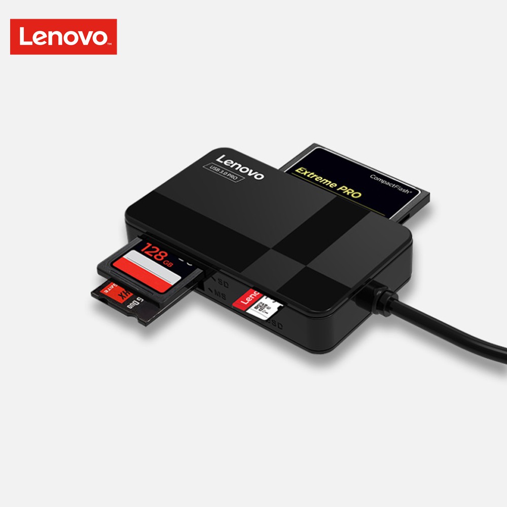 Đầu Đọc Thẻ Nhớ USB 3.0 Lenovo D303 Pro Đọc 4 Thẻ Cùng 1 Lúc (TF, SD, CF, MS) - Hàng Nhập Khẩu