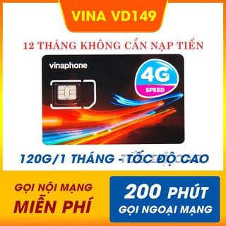 Sim vd149 12t- 4gb/ngày - 1440gb và gọi miễn phí và nhắn tin miễn phí - bảo hành 12 tháng