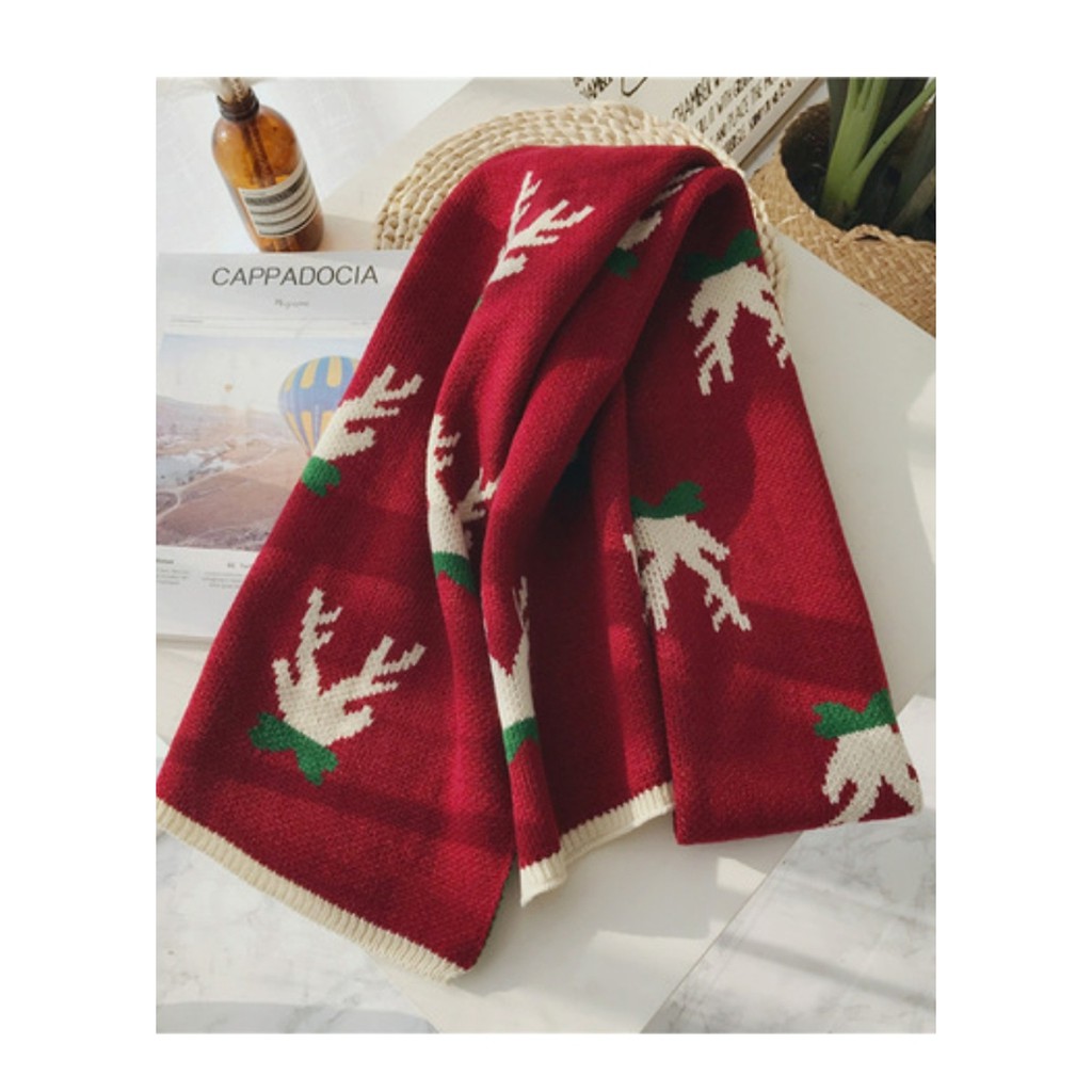 Khăn len quàng cổ Noel chất len Cashmere dầy dặn