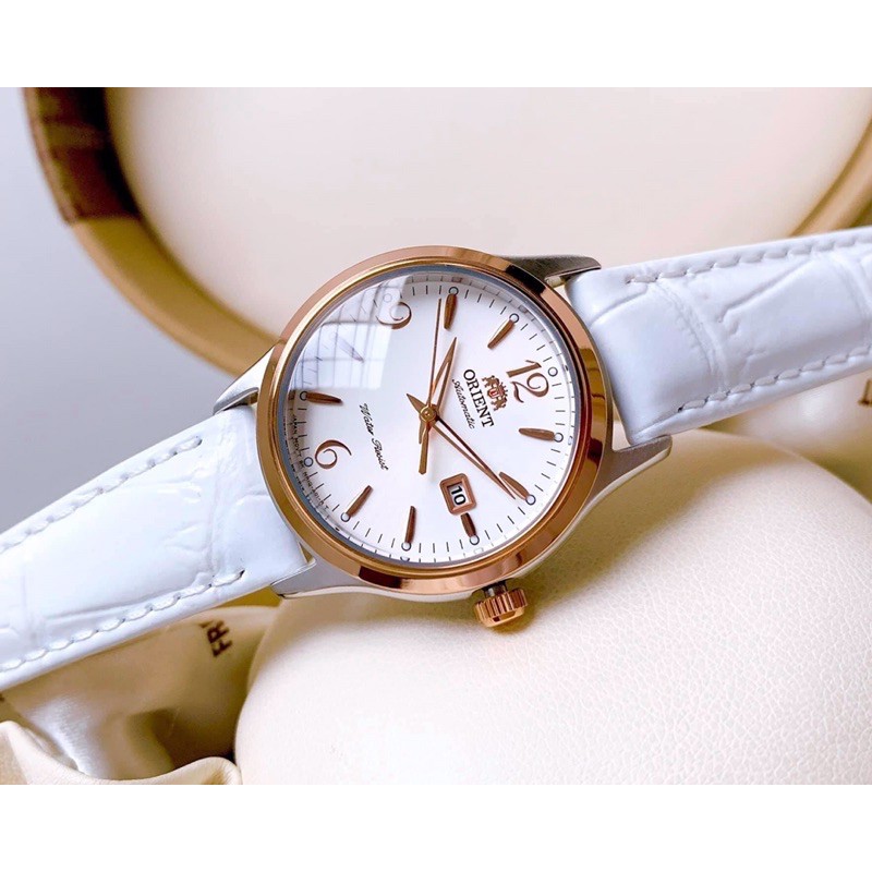 Đồng hồ nữ Orient Automatic Dây Da FNR1Q0003W0 Size 31mm Mạ PVD Vàng hồng - Bảo hành 1 năm
