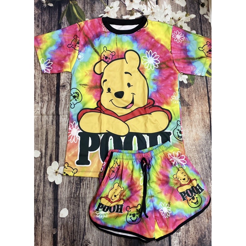Đồ bộ thun lạnh freesize gấu Pooh Thái Lan