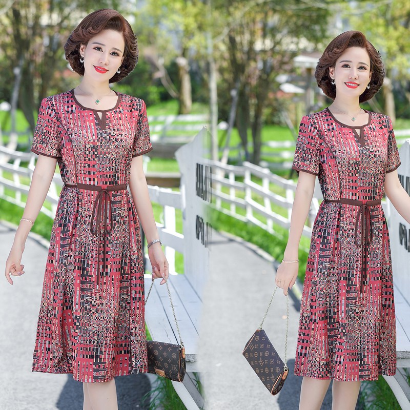 #C6043 VÁY VOAN LỤA 2 MÀU SANG TRỌNG, QUÝ PHÁI. MẪU VÁY HOT NHẤT 2021 CHO NGƯỜI TRUNG NIÊN <3 QUÀ TẶNG CHO MẸ | BigBuy360 - bigbuy360.vn