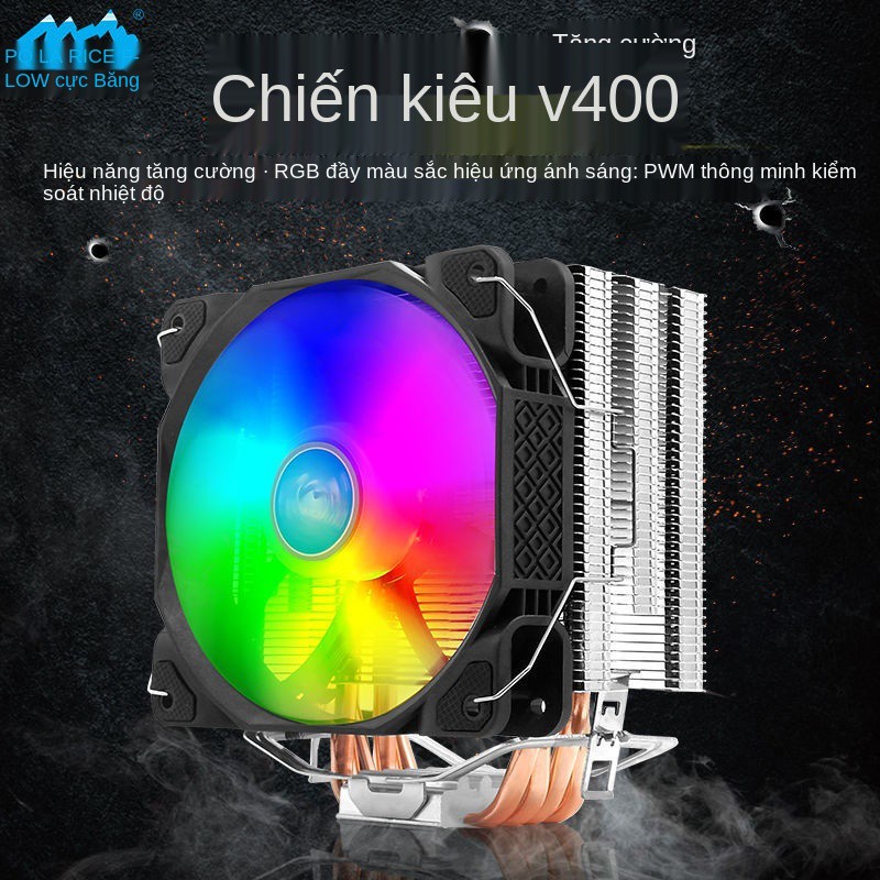 Bộ tản nhiệt CPU sáu Ống dẫn làm mát máy tính để bàn đa nền tảng đầy màu sắc của AMD giảm áp không ồn với quạt