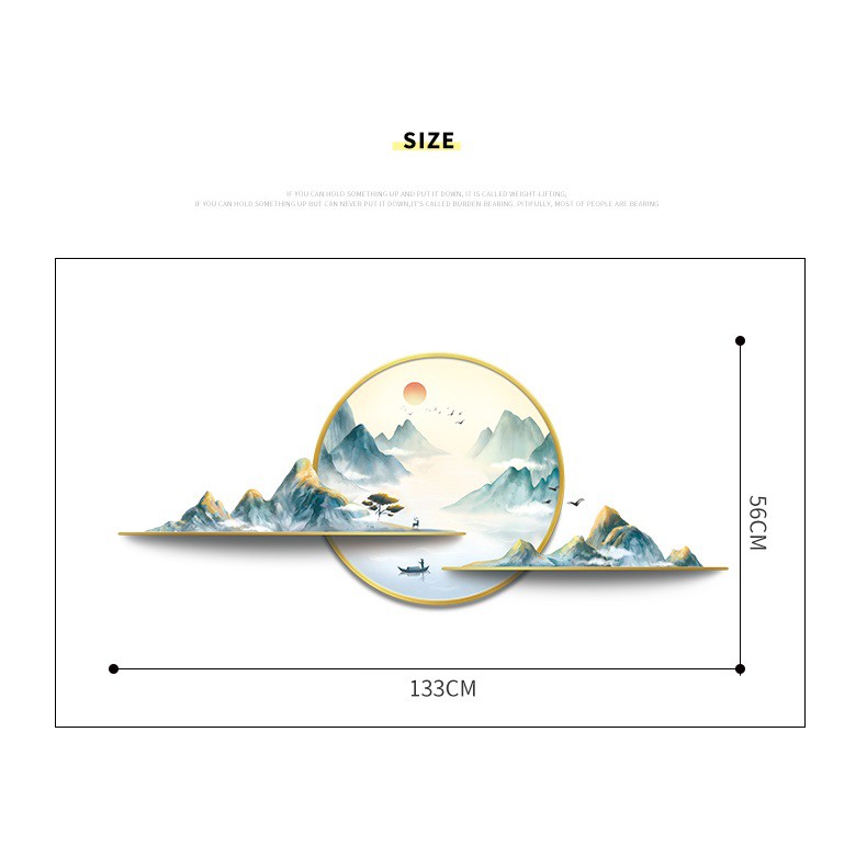 Decal dán tường Tranh sơn thủy A37 - Decal dán tường Hàn Quốc