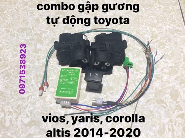 trọn bộ motor gập gương toyota vios, yaris, corolla altis 2014-2020