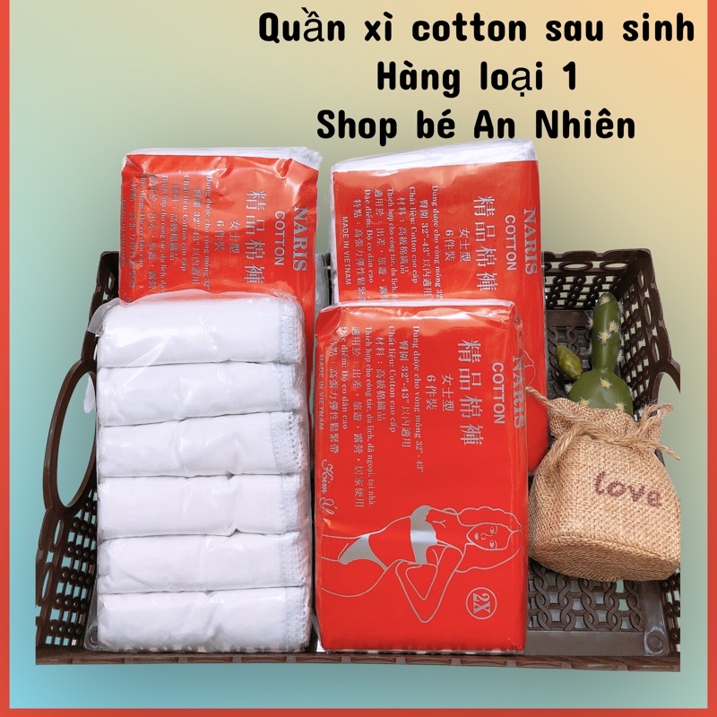 Quần xì cotton sau sinh cho mẹ (bịch 6 cái)-quần lót mặc 1 lần (hoặc có thể giặt lại,tái sử dụng)