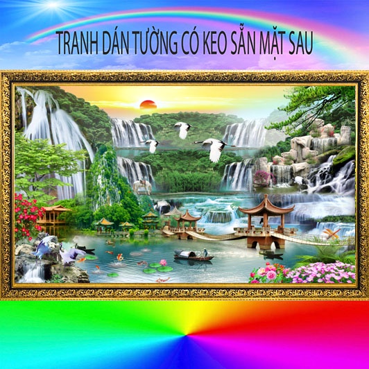 TRANH DÁN TƯỜNG 3D-PHỎNG CẢNH-NON NƯỚC HƯU TÌNH