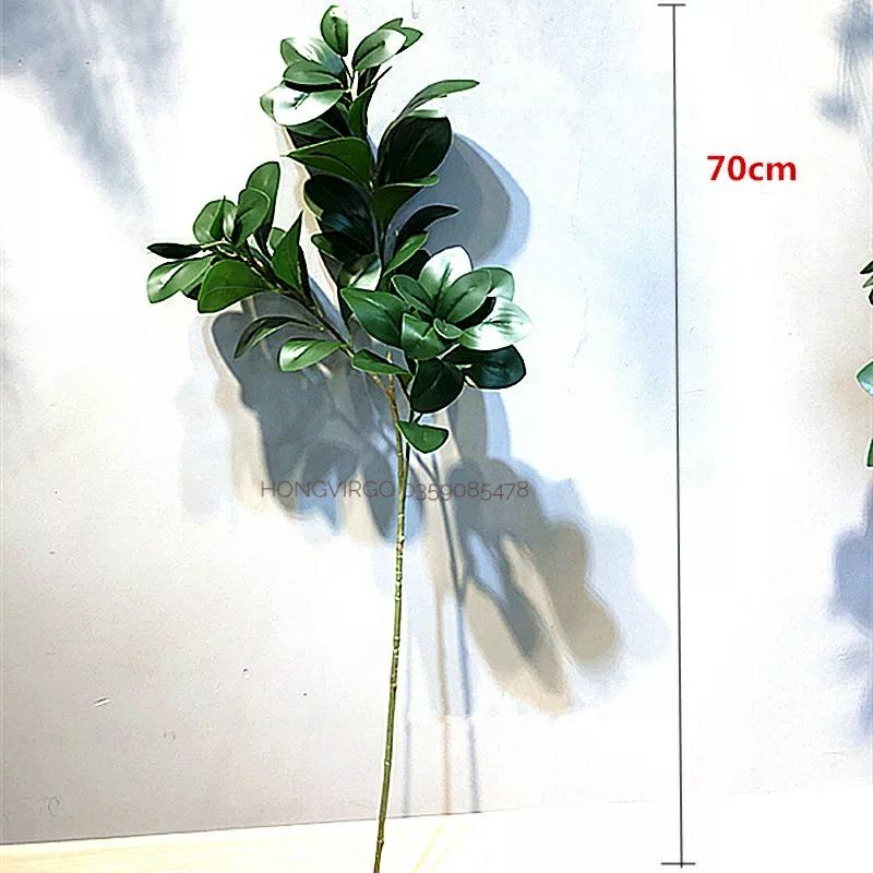 Cành Lá Chè - Cành Lá Giả dài 70cm gồm 5 nhánh decor siêu đẹp giống thật 100%