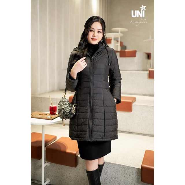 Áo Phao Nữ Dáng Dài UNIVTH Trần Bông Chiết Eo Tôn Dáng 1ap203 Uni Korean Fashion