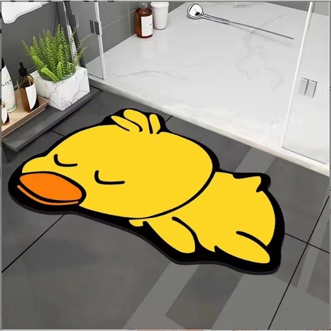 Thảm Chùi Chân Silicon siêu thấm hút Hình Thú Cắt 3D,đế Cao Su Chống Trơn Trượt Cao Cấp 40*60cm