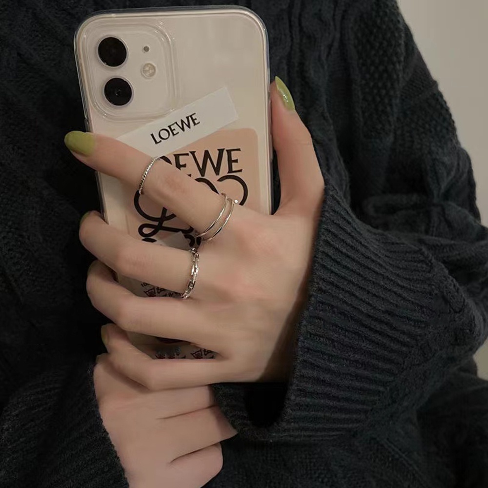 iF YOU Nhẫn   màu bạc hình bướm đính đá pha lê phong cách Hàn Quốc cho nữ