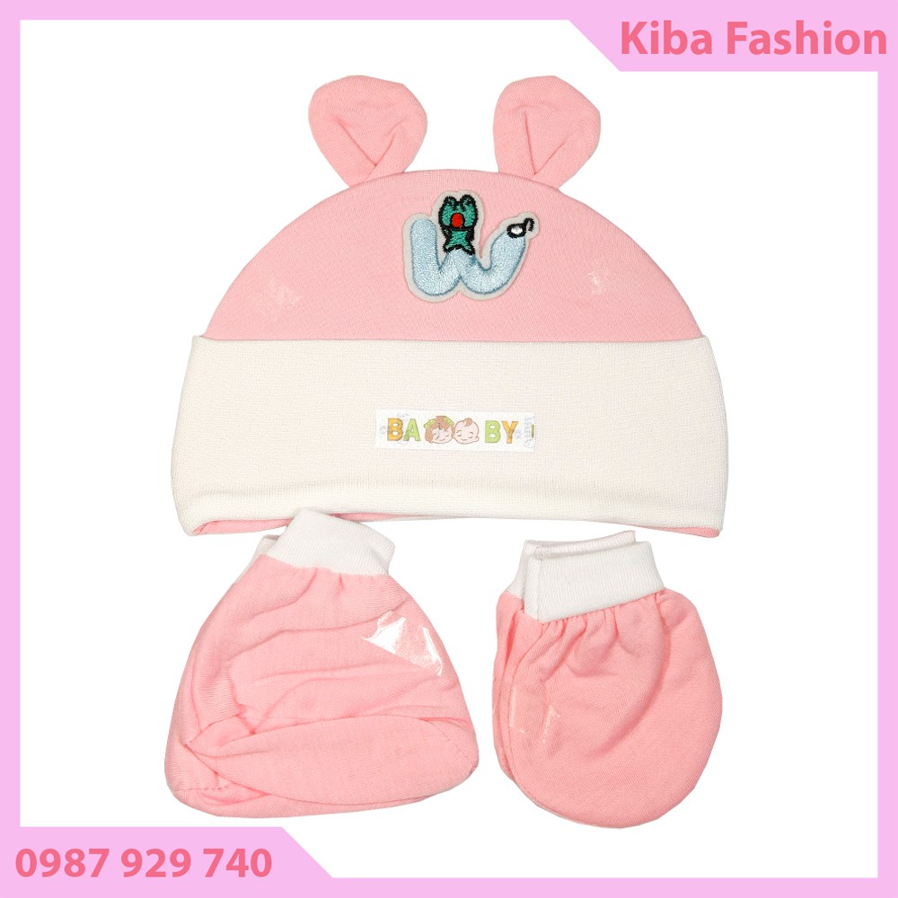 Bộ mũ kèm bao tay, bao chân cho trẻ sơ sinh