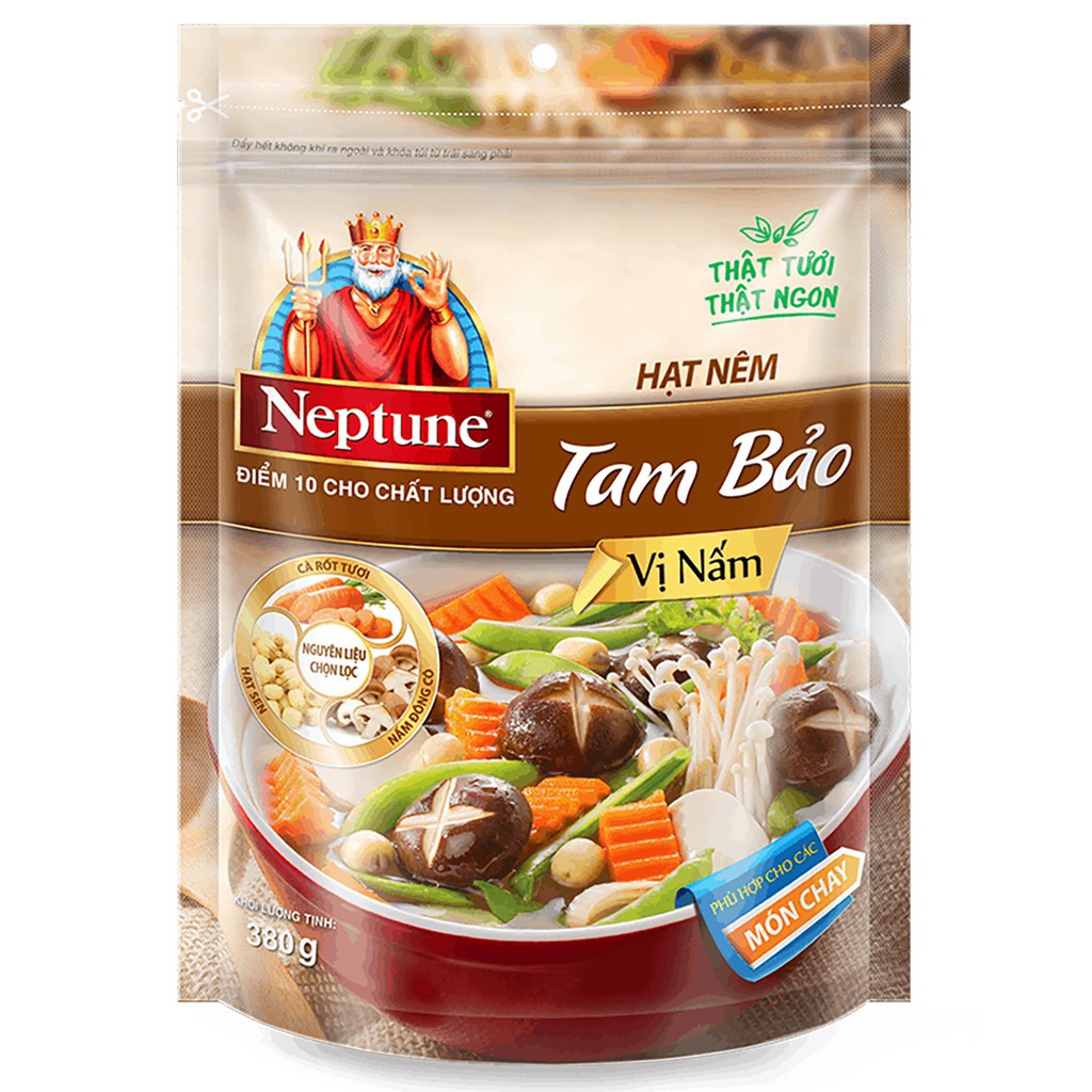 Hạt nêm chay Neptune Tam Bảo vị nấm 380g