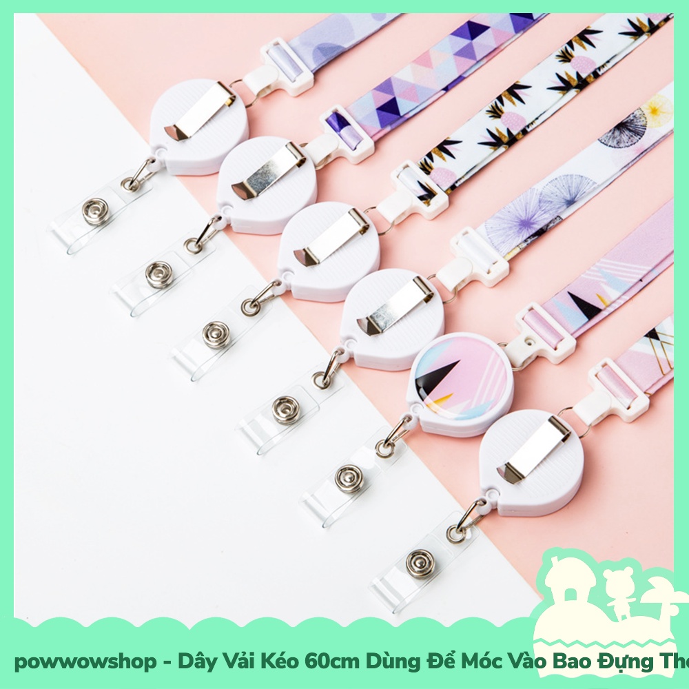 [Sẵn VN - Hỏa Tốc] Dây Đeo Vải Tơrua Kéo 42cm Dùng Móc Vào Bao Đựng Thẻ Nhân Viên Phong Cách Isometric Hình Học Đơn Giản