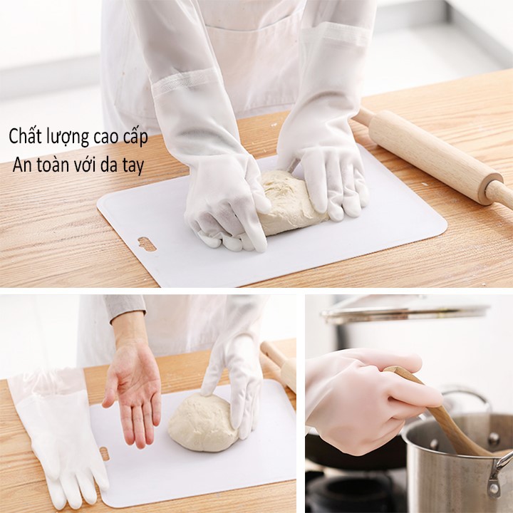 GĂNG TAY CAO SU SIÊU DAI BO CHUN LÓT NỈ CAO CẤP