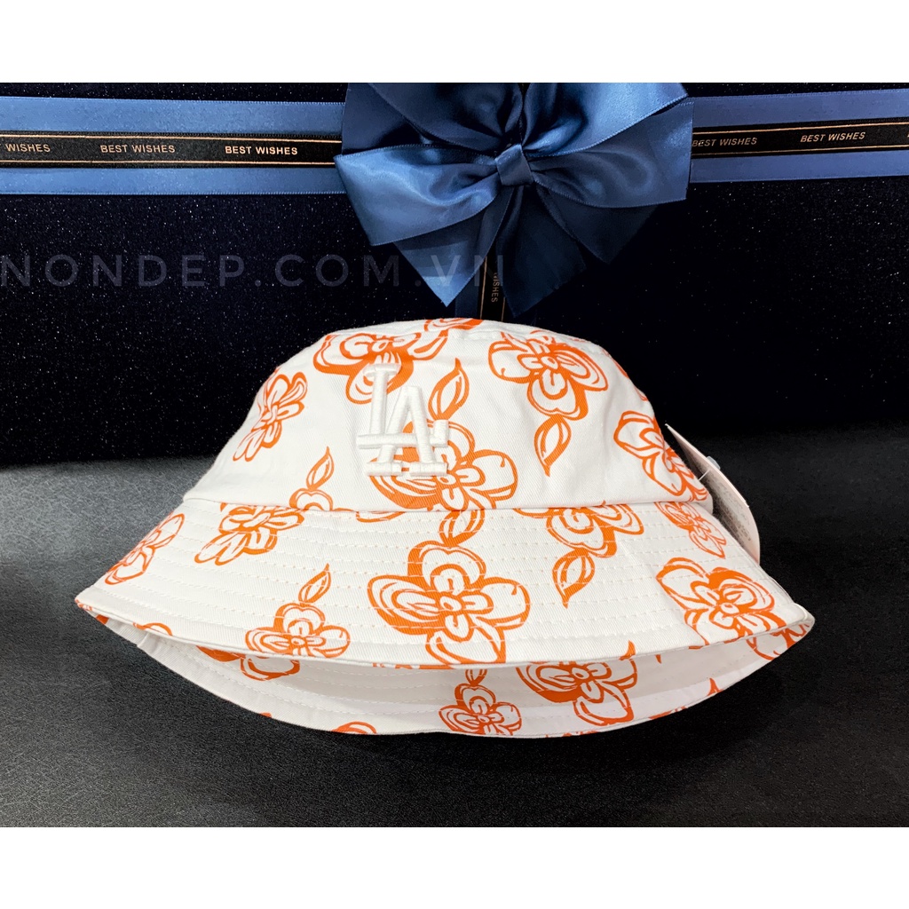 Mũ Bucket Trắng chữ LA ❤️ vành cụp nón tai bèo chất Kaki cao cấp form unisex nam nữ
