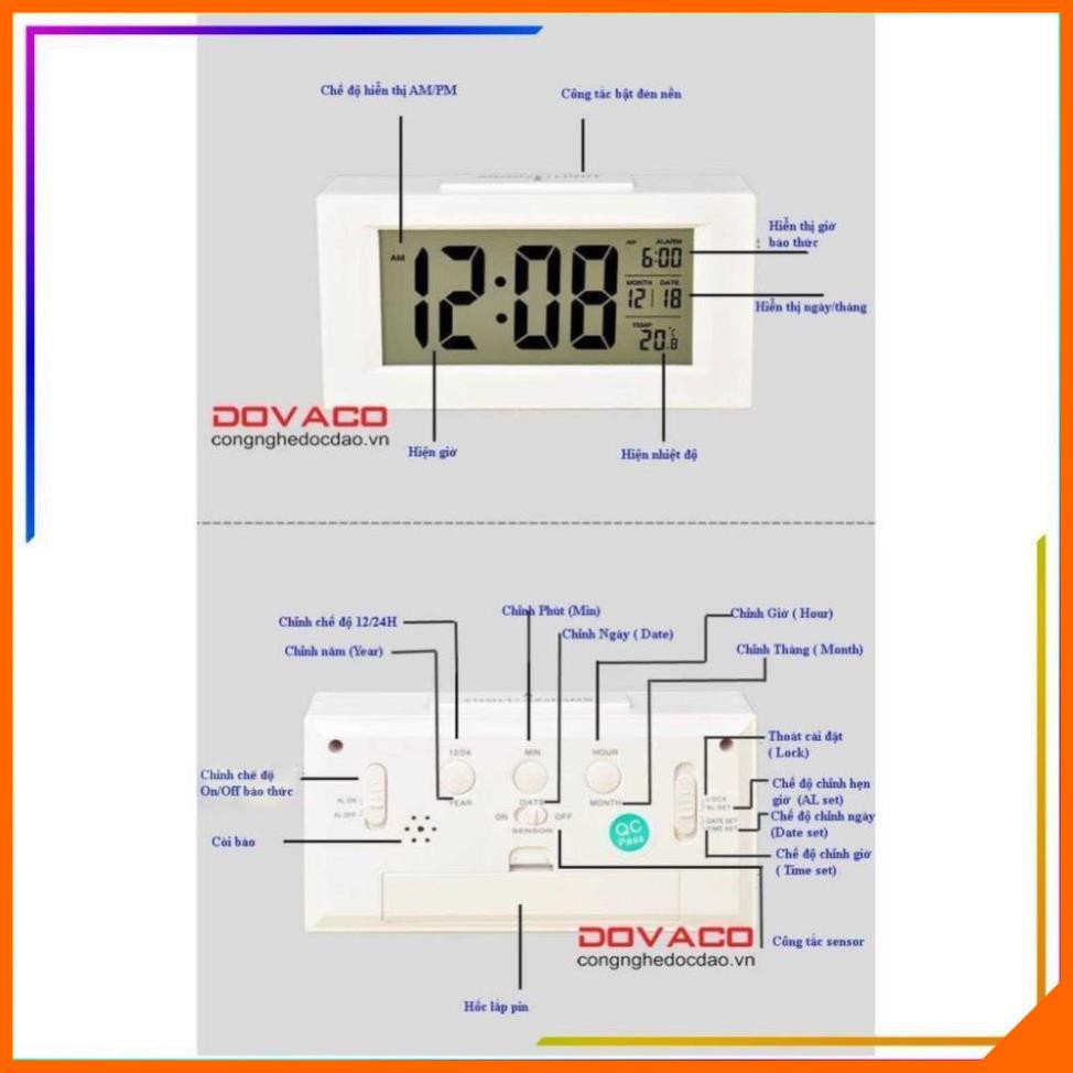 Đồng hồ báo thức cảm biến phát sáng trong đêm V4