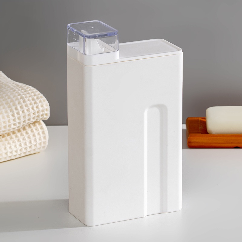 Bình nhựa đựng bột giặt và nước xả vải màu trắng xinh xắn tiện lợi