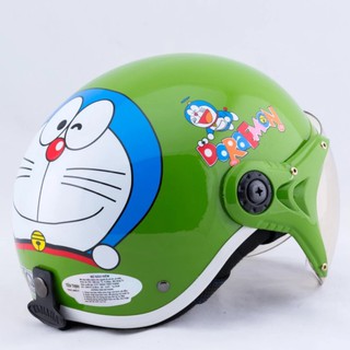 Mũ bảo hiểm cho bé hình Doremon cao cấp (Xanh Lá)