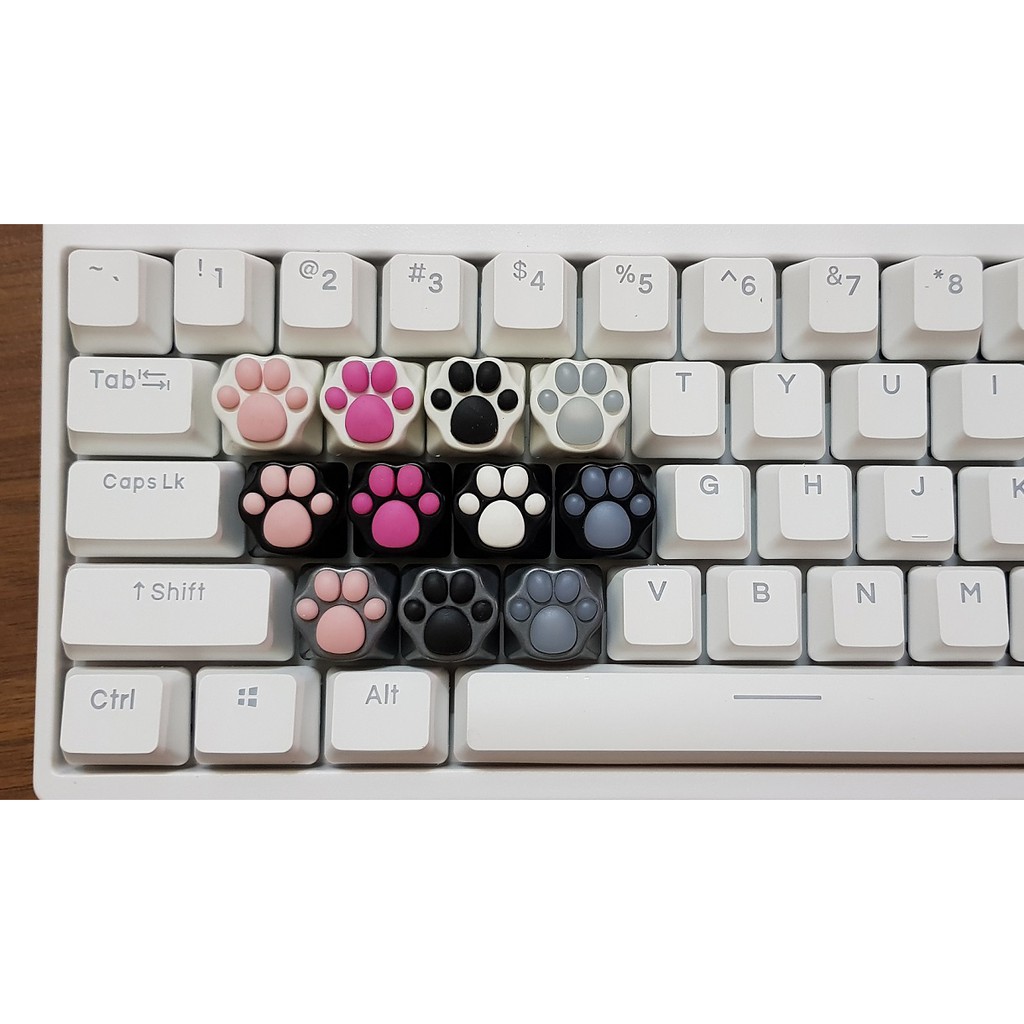 Keycap nút phím artisan tay mèo chất liệu kim loại nhôm CNC, phần đệm tay mềm