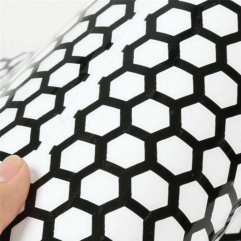 Hình dán trang trí đèn đuôi xe hơi hình tổ ong 48*30cm chất lượng cao