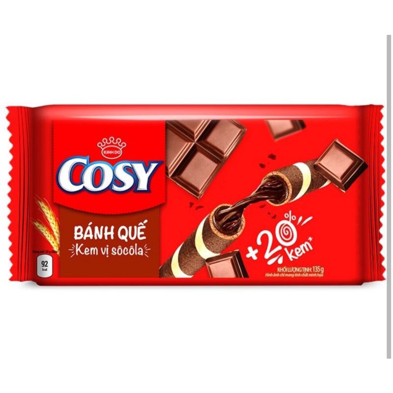 Bánh Quế Cosy Kinh Đô Vị Kem Socola Gói 135G