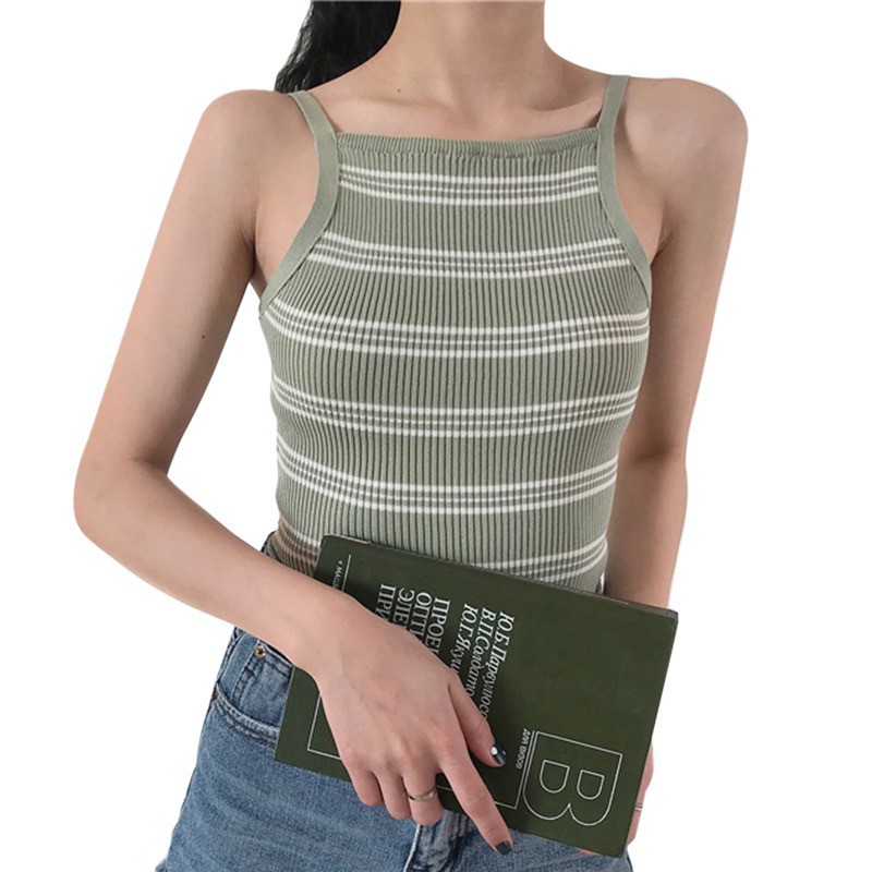 [Baywellfashion]Áo dệt kim hai dây dáng ôm gợi cảm cho nữ | BigBuy360 - bigbuy360.vn