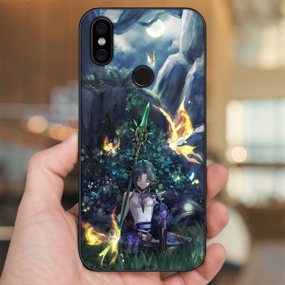 Ốp lưng Xiaomi Mi A2, Redmi 6X viền đen in hình Xiao Genshin Impact