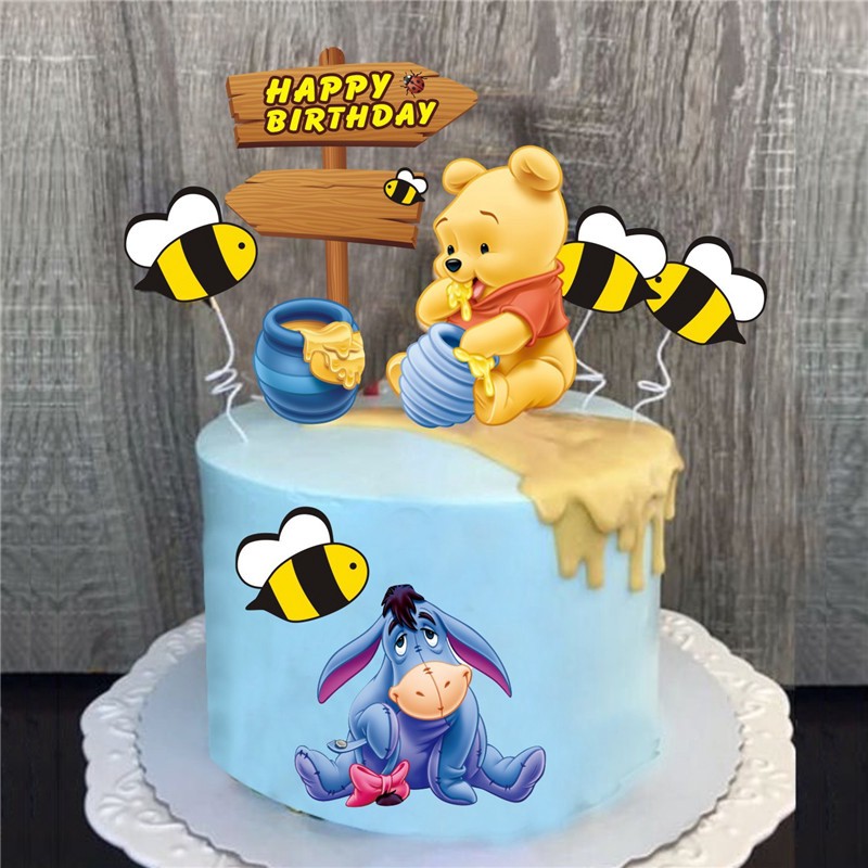 Phụ Kiện Trang Trí Bánh Kem Hình Gấu pooh Đáng Yêu