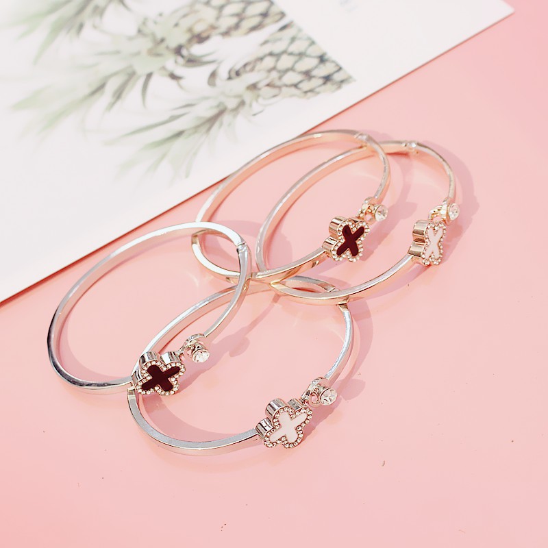 [siêu rẻ] Vòng tay nữ hoa mai VT005 chất liệu bạc 925