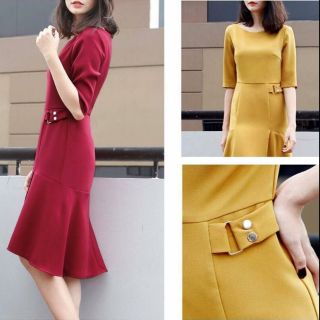 Đầm Ck dáng xòe xẻ tà
