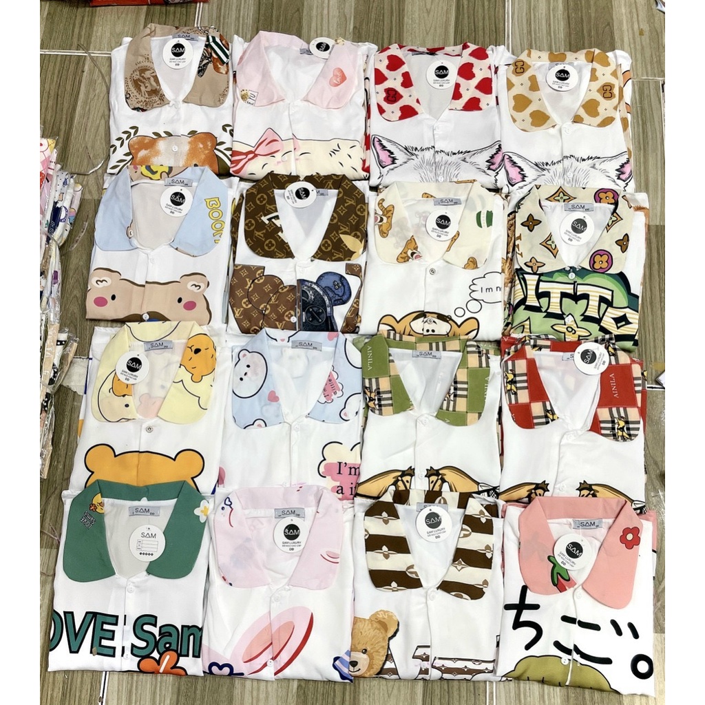 Pijama Lụa MANGO Cổ Sen Tay dài quần dài, Chuẩn Hot Girl Nhà Sam...form dưới 60kg. | BigBuy360 - bigbuy360.vn