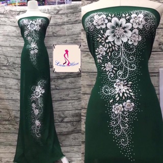 Vải áo dài kết cườm