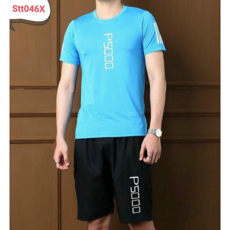 Bộ đùi thể thao nam tay lỡ co giãn tốt thoáng mát có in chữ nỗi trước ngực